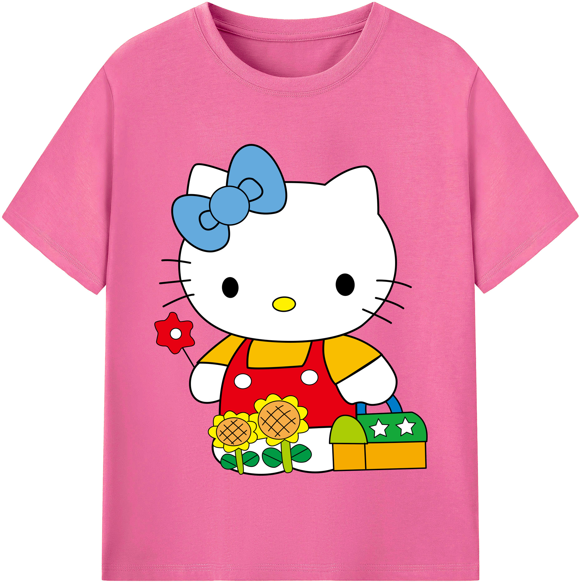 （画像用） Hello Kitty ハローキティ レディースカジュアルプリントTシャツ（綿100％）